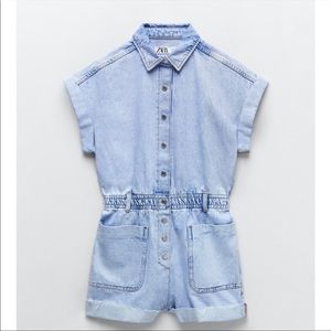 Zara Denim Romper
